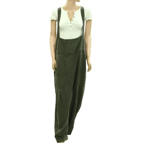 Free People Felix Tapered Green Overalls Super Cute Worn Once Great Condition Xl - Picture 4 of 11